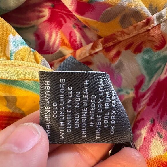 Chelsea & Theodore yellow floral boho blouse - Picture 6 of 7